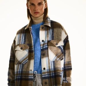 Zara Plaid Wool Blend Shacket
